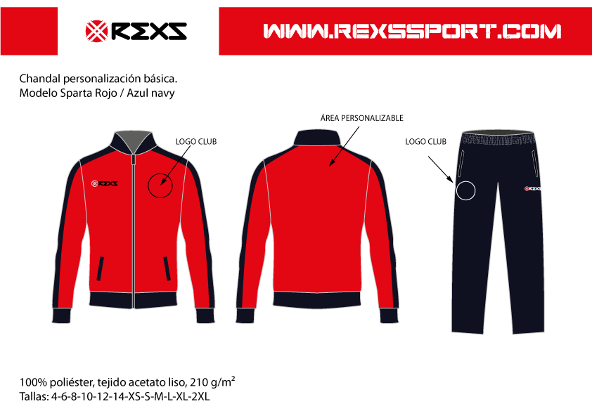 Modelo Atenas rojo + azul navy