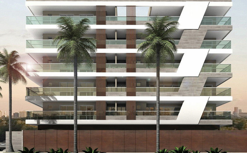 Ilustração da fachada posterior do Zion Residence