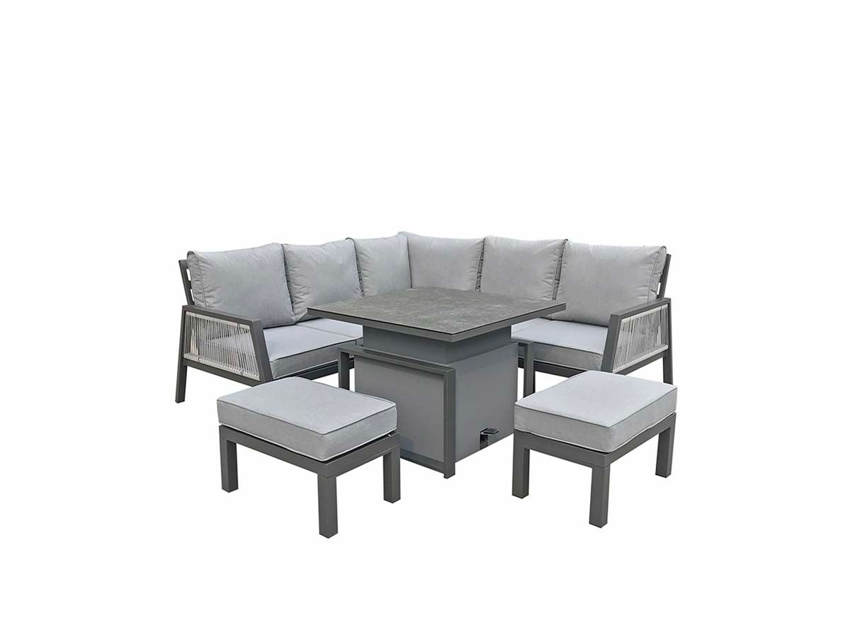 Barcelona - Corner Set with Square Adjustable Table