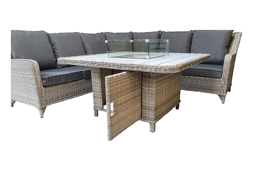 Thumbnail: Miami - Corner Set Firepit Dining Set - Grey