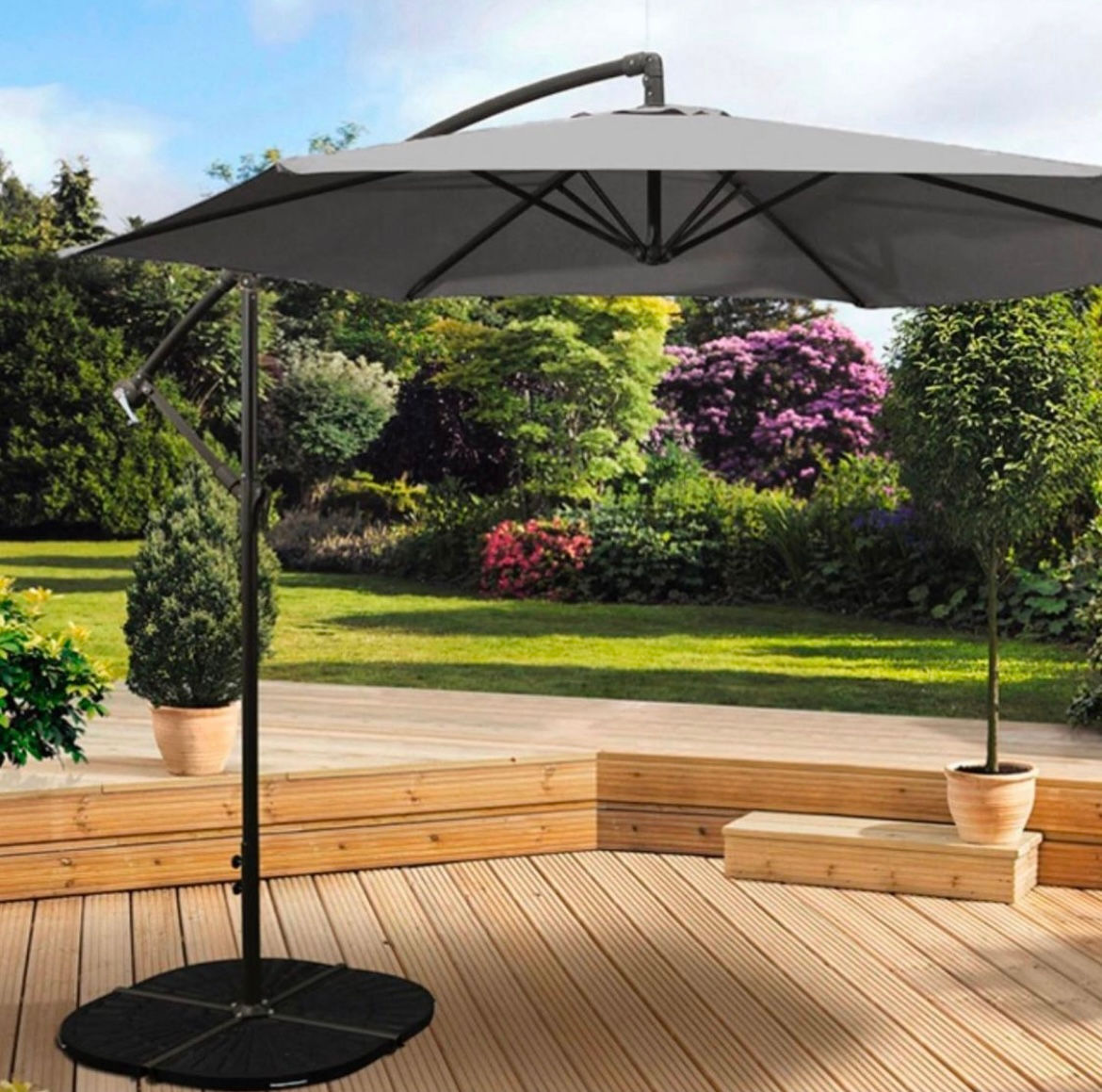 Grey 3m Cantilever Parasol