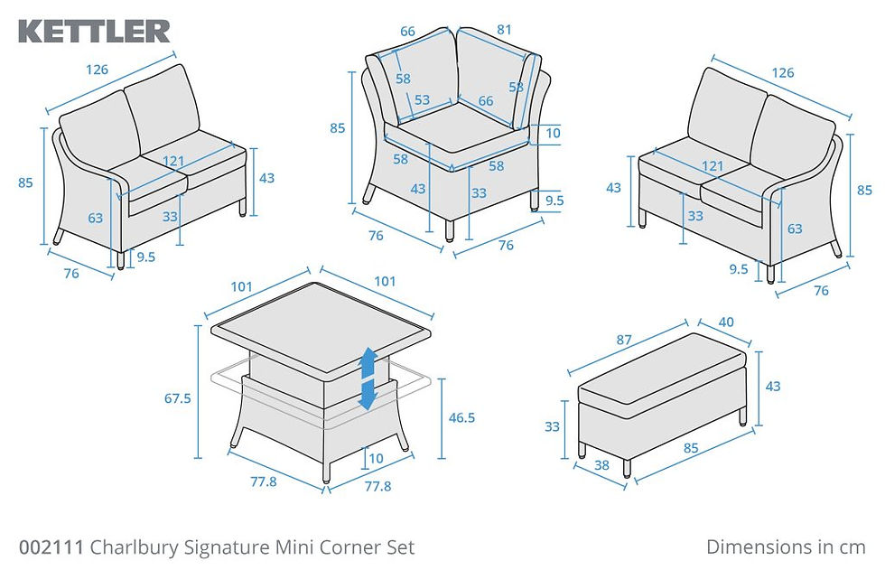 Thumbnail: KETTLER Charlbury Signature Mini Corner Set with High / Low Table
