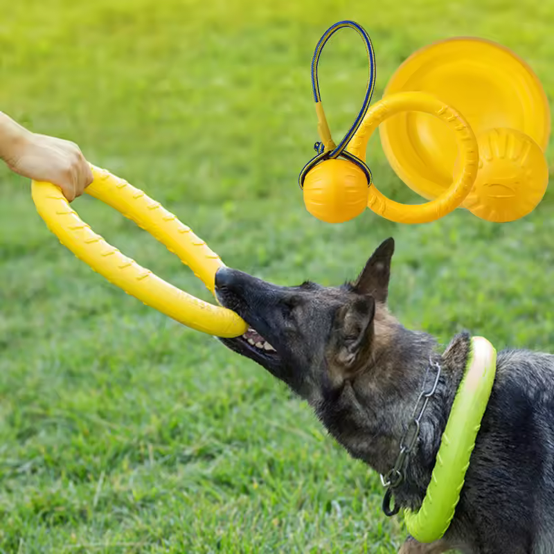 Brinquedo Frisbee para Cachorro com Corda – Resistente para Treino e Diversão