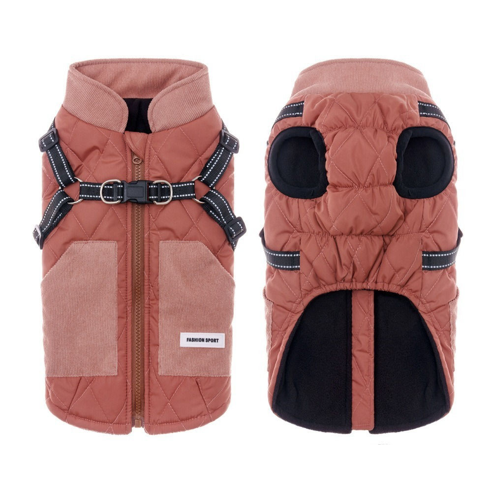 Jaqueta de Inverno para Cachorro Ajustável com Faixa Refletiva – Quente