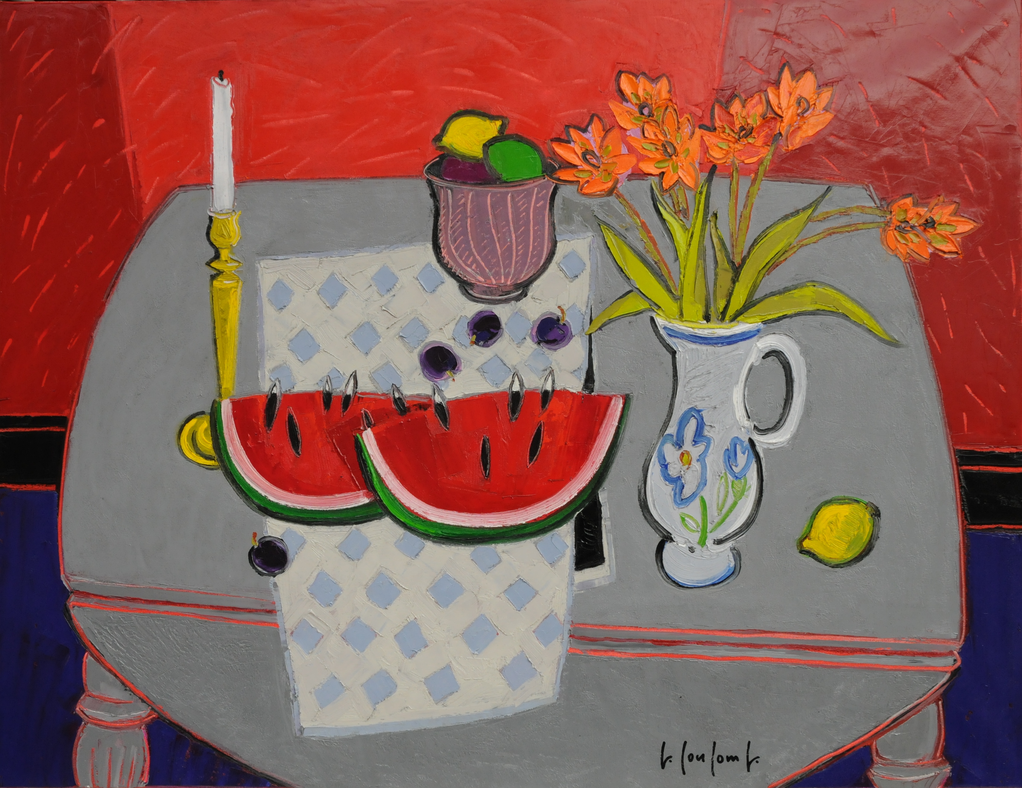 DEUX TRANCHES DE PASTEQUE 89X116