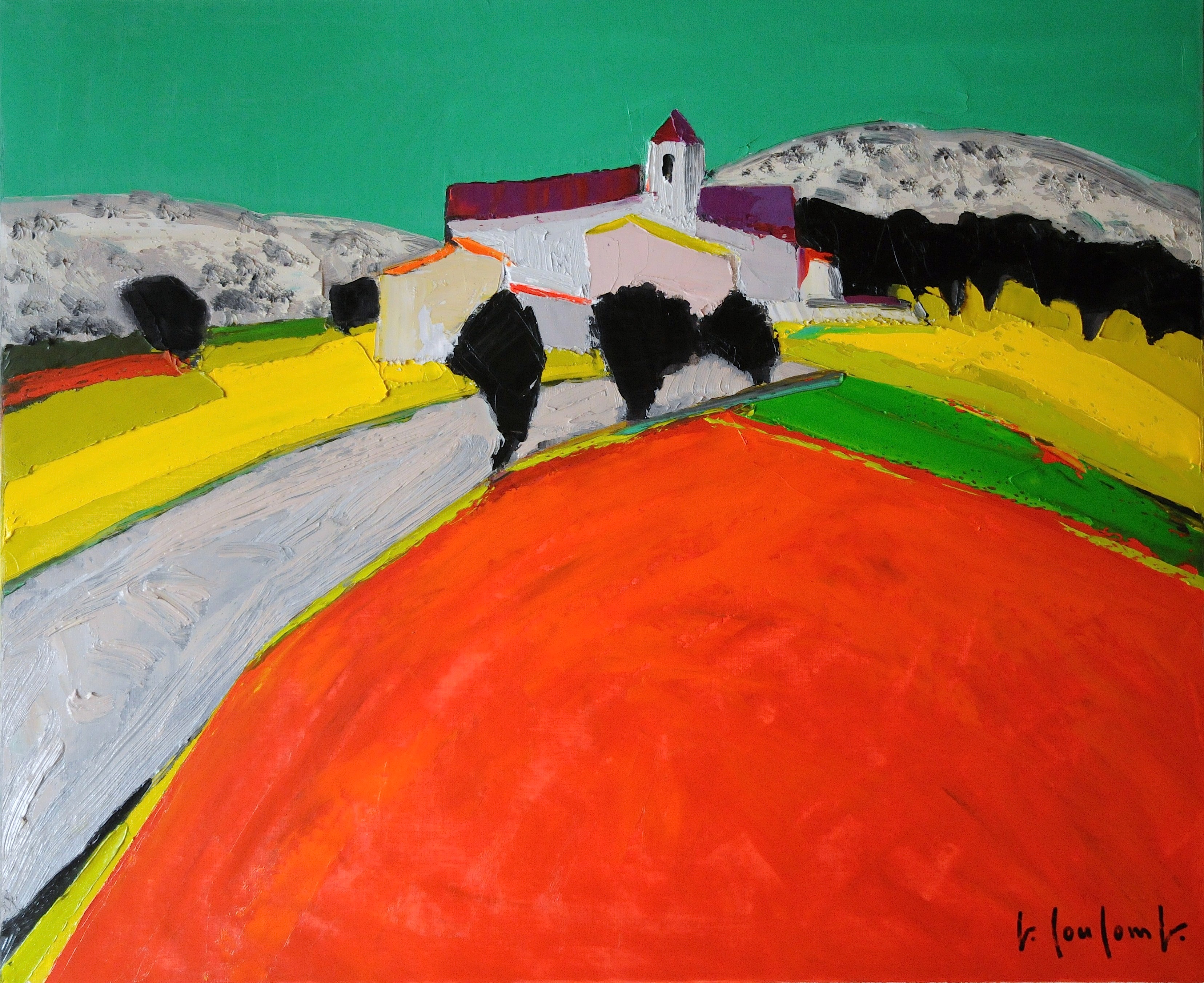 RED FIELDS AND GREEN SKY