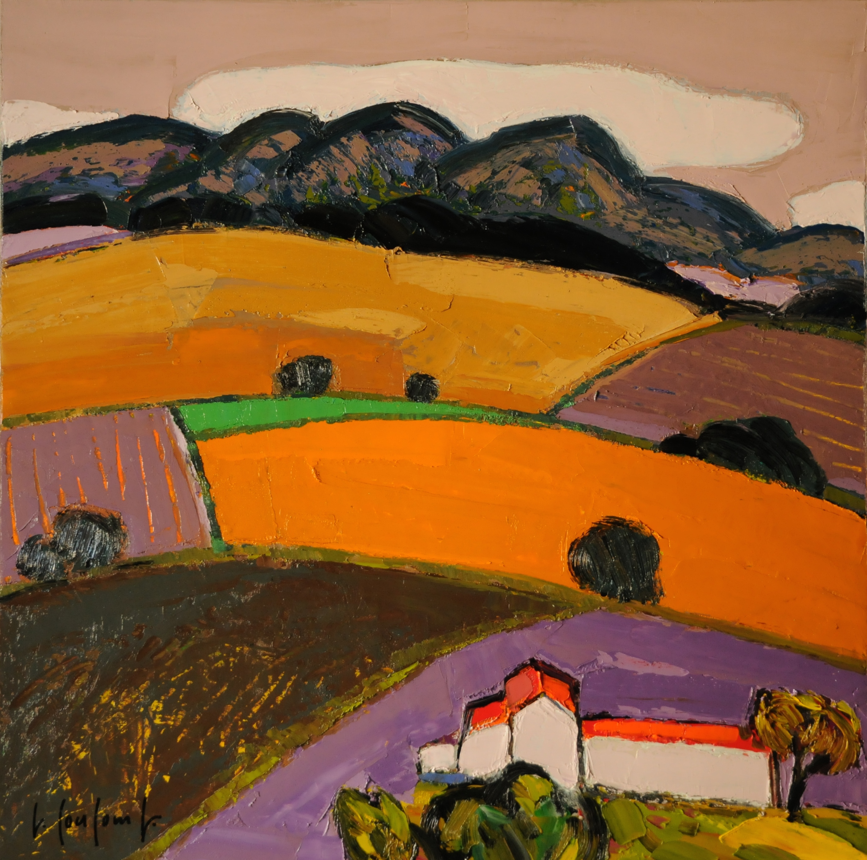 COMPOSITION FIELDS AND WHITE CLOUDS