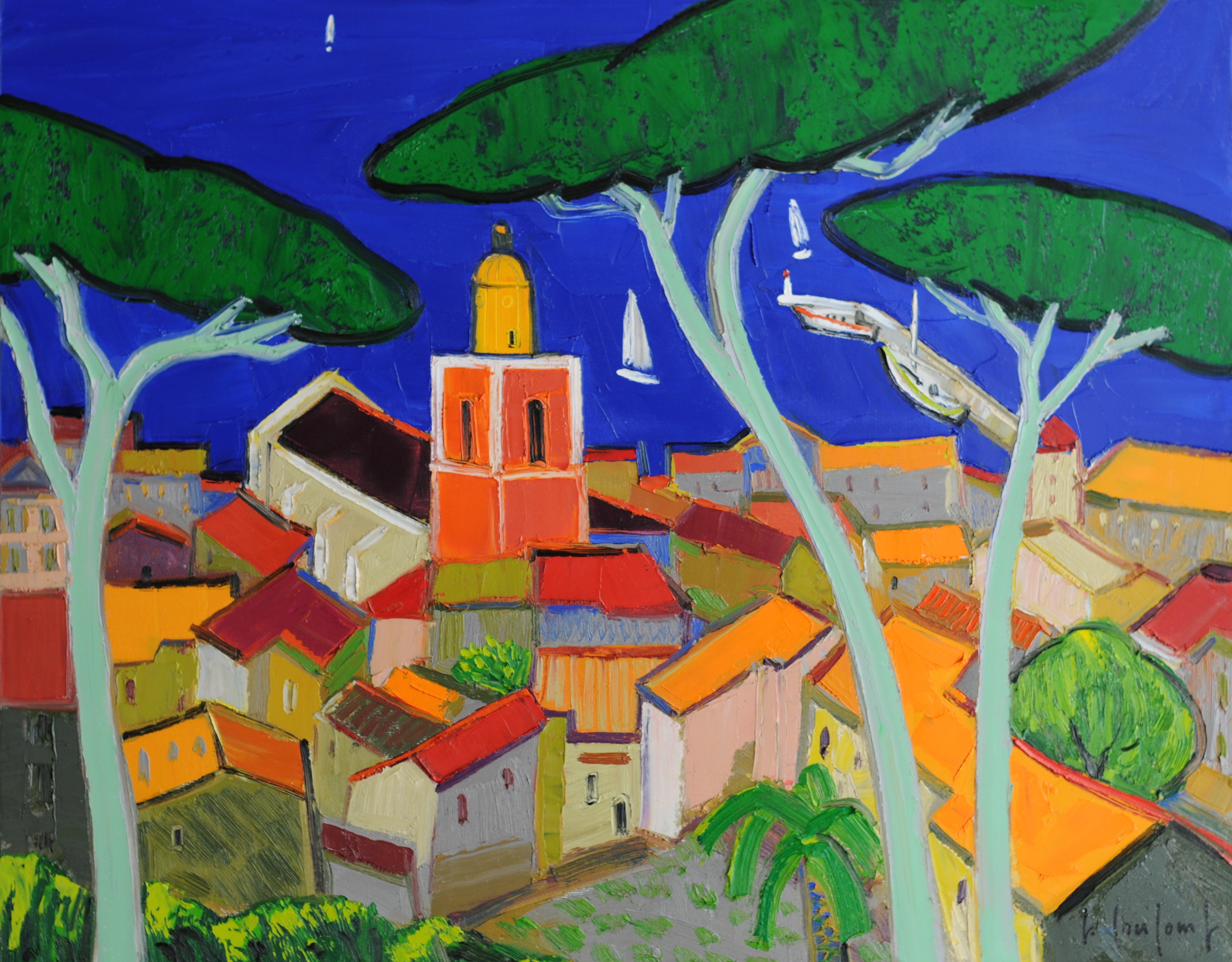 LES PINS VERTS À SAINT-TROPEZ 73X92