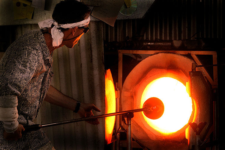 really, really hot glass in the oven