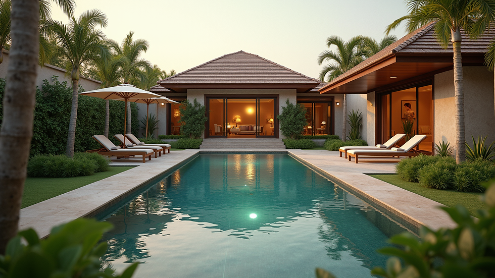 High angle view of a luxurious villa in Ghana