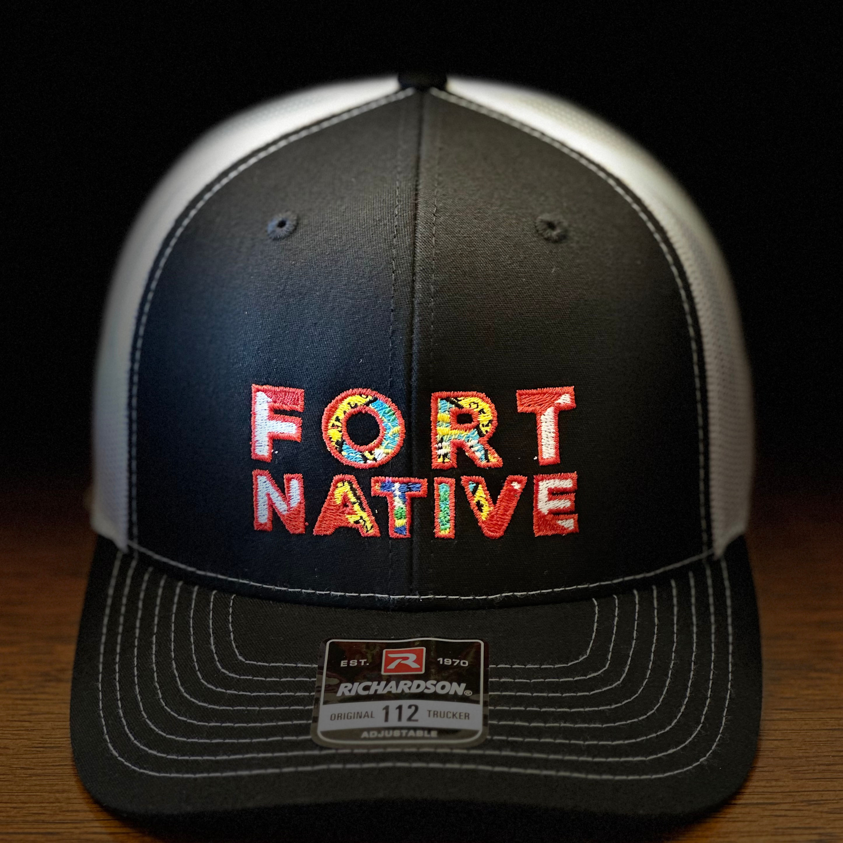 Fort Native Full Color Logo on Blk/Whi Richardson 112