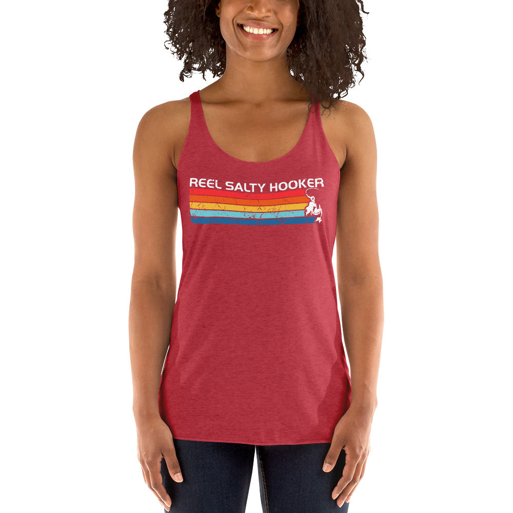 Reel Salty Hooker Retro Women's Racerback Tank