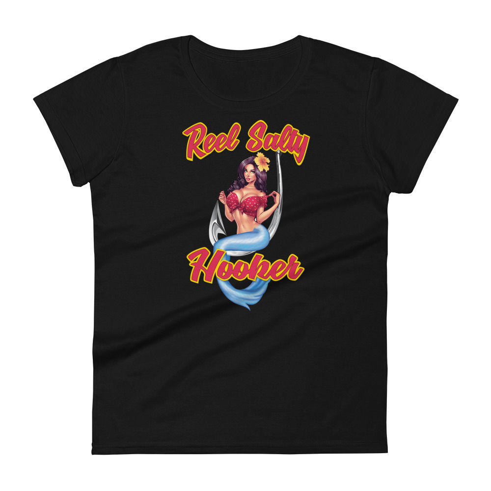 Reel Salty Hooker Pinup Ladie's Short Sleeve T-Shirt