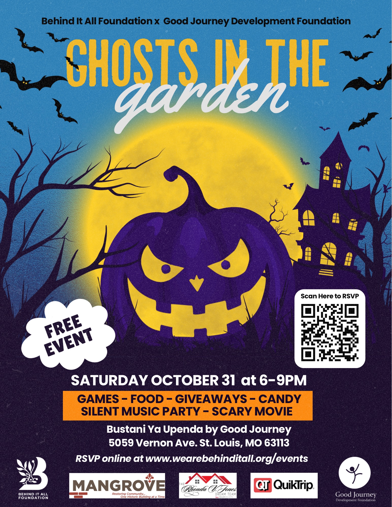 Ghosts in the Garden event flyer