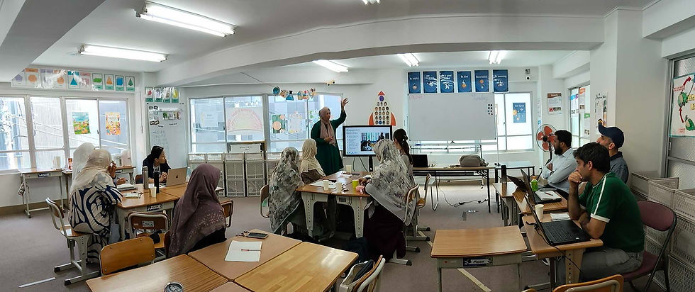 IISO teachers attending Professional Development Workshop by Ms. Farea Khan, CISNA vice president.