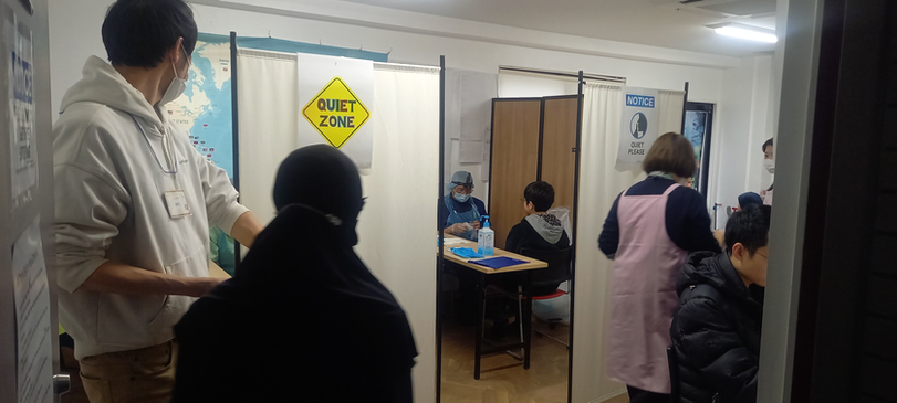 Dental team examining students’ oral health during the annual dental checkup at IISO