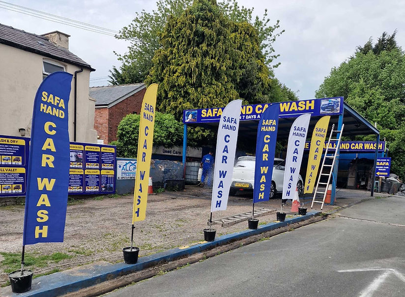 Professional hand car wash service entrance