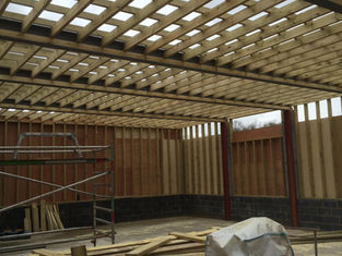 Timber roof structure during home extension construction