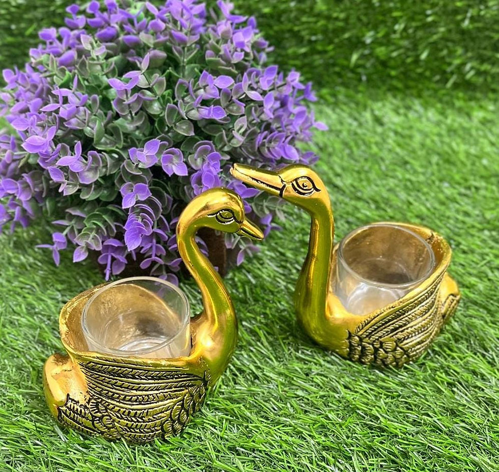 Antique Golden Swan Votive Candle