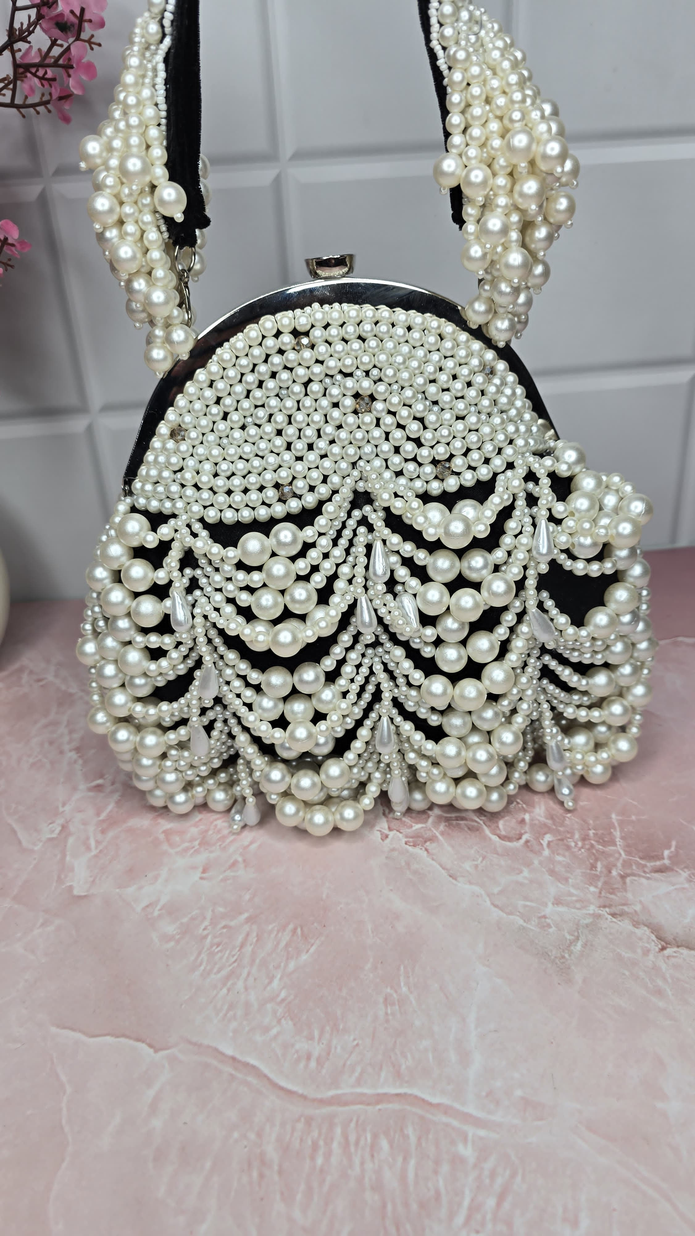 ✨ Designer Heavy Pearly Half Frame Clutches ✨