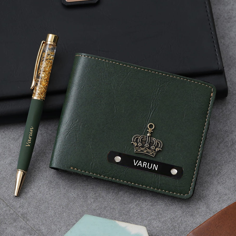 Thumbnail: Imported high quality wallet with Golden Flakes pen