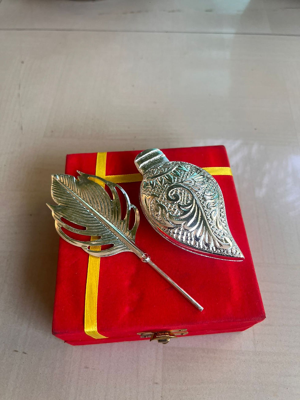 Thumbnail: Antique Pan Dibbi With Tilak Stick (10 piece)