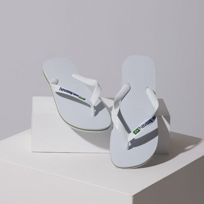 Miniatura: Chinelo Havaianas Brasil Logo Branco