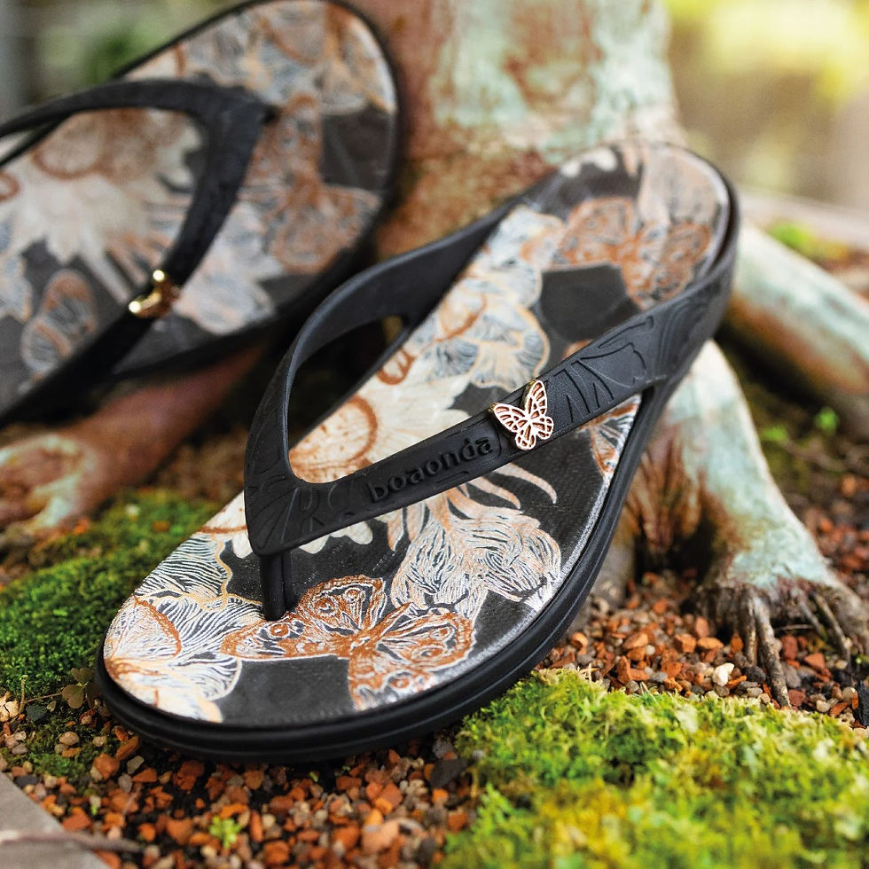 Miniatura: Chinelo Lilly Feminino Preto Borboletas