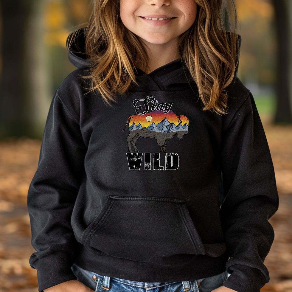 Thumbnail: Bison Stay Wild | Youth Western Hoodie