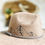 Thumbnail: Floral and Mountain Design Pyrography Burned Hat