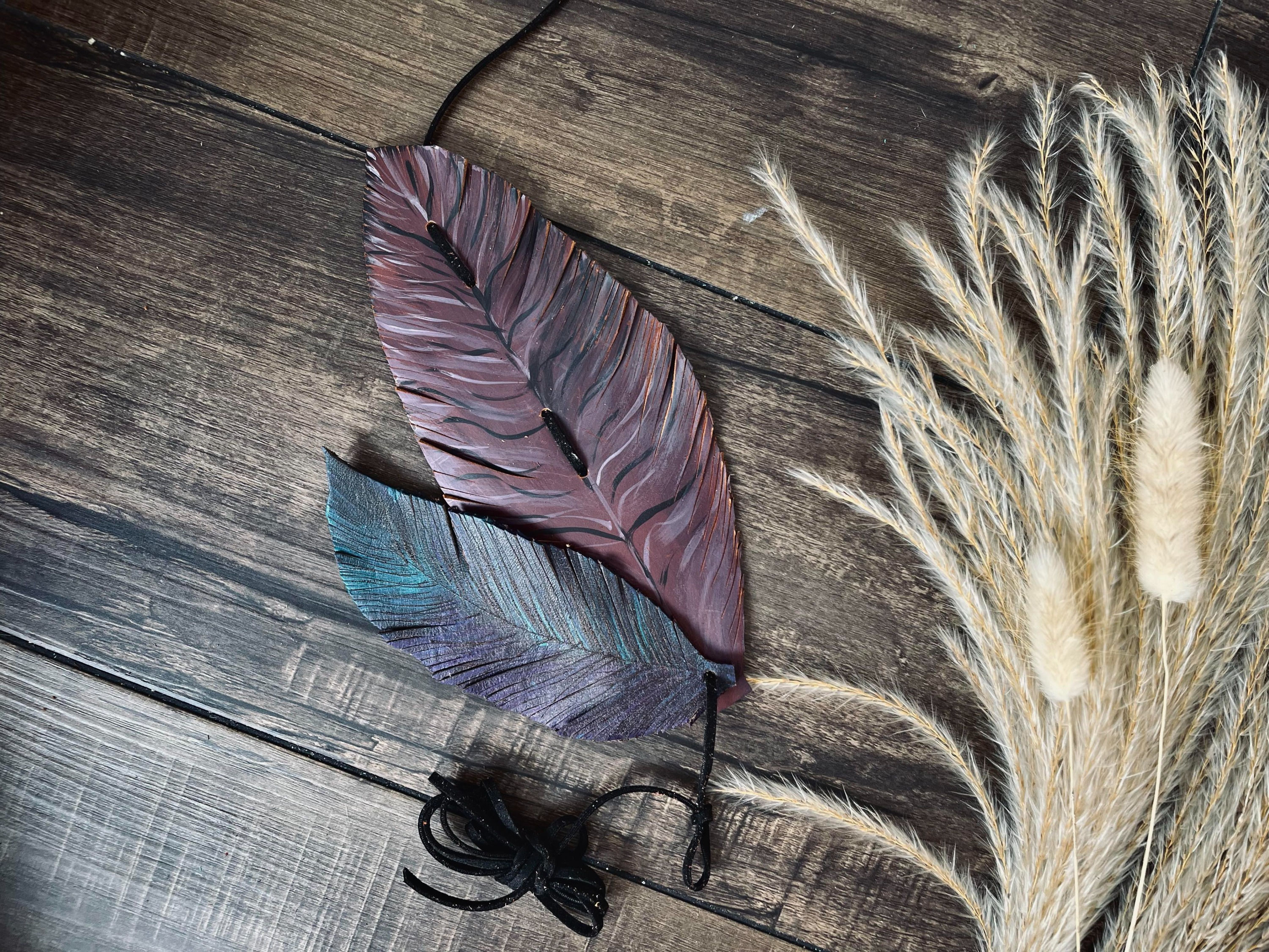 Leather Feather Hat Band