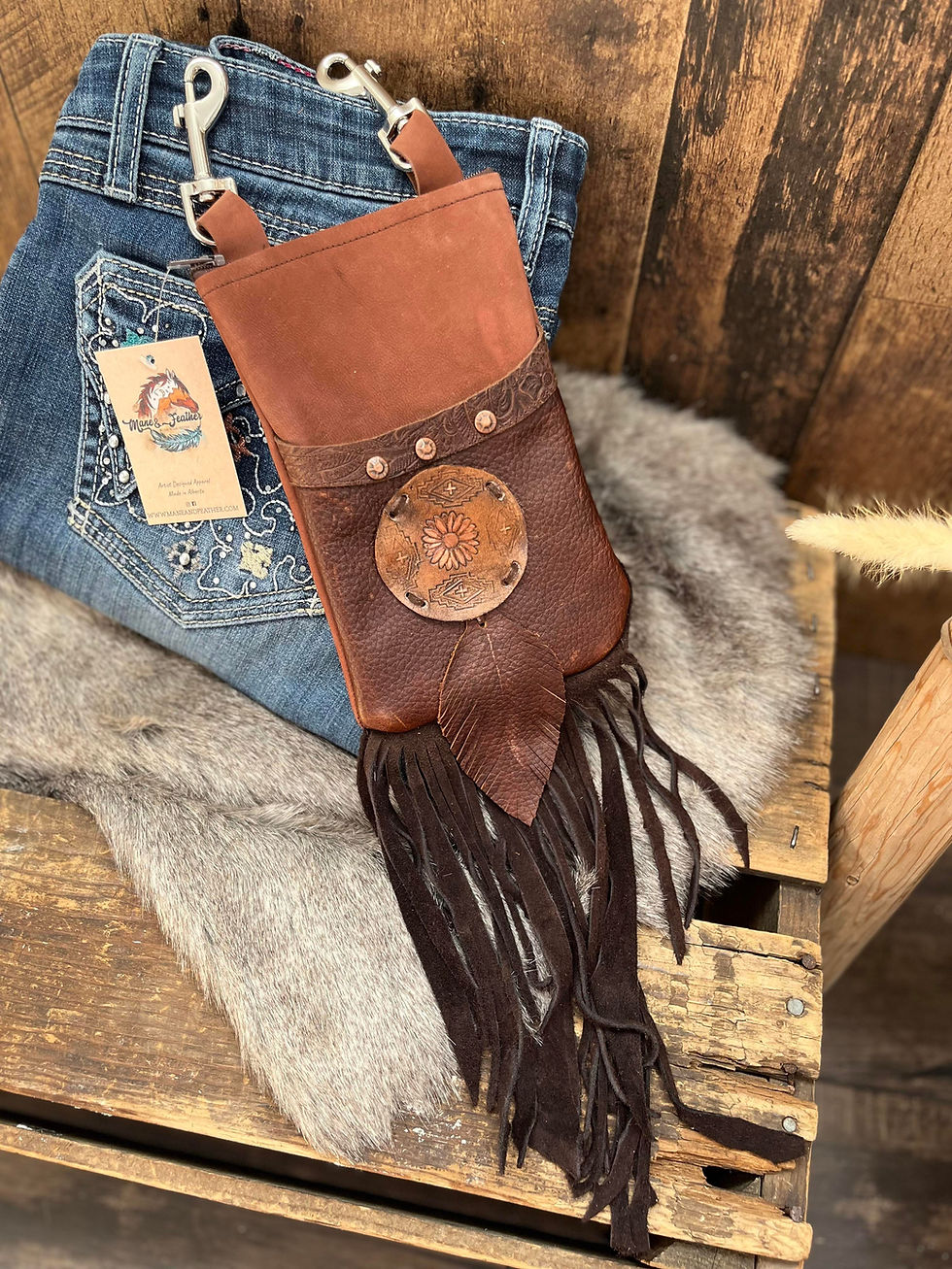 Thumbnail: Custom Leather Clip-On Cell Phone Bag