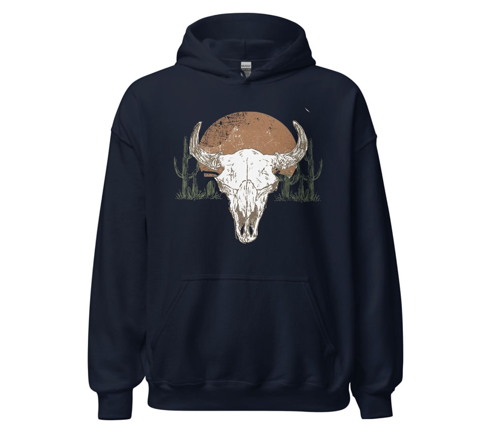 Thumbnail: Vintage Desert Cow Skull Hoodie