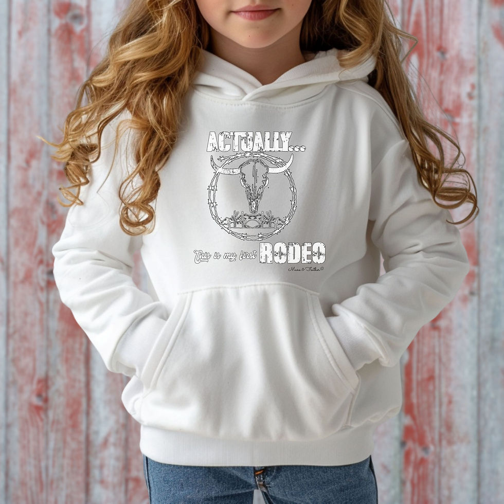 Thumbnail: Actually This is My First Rodeo | Youth Western Hoodie