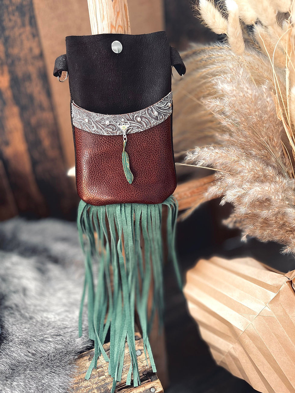 Thumbnail: Custom Leather Clip-On Cell Phone Bag