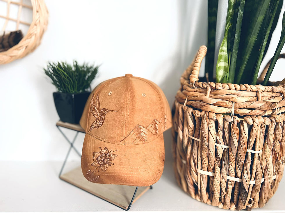 Thumbnail: Custom Pyrography Burned Baseball Cap