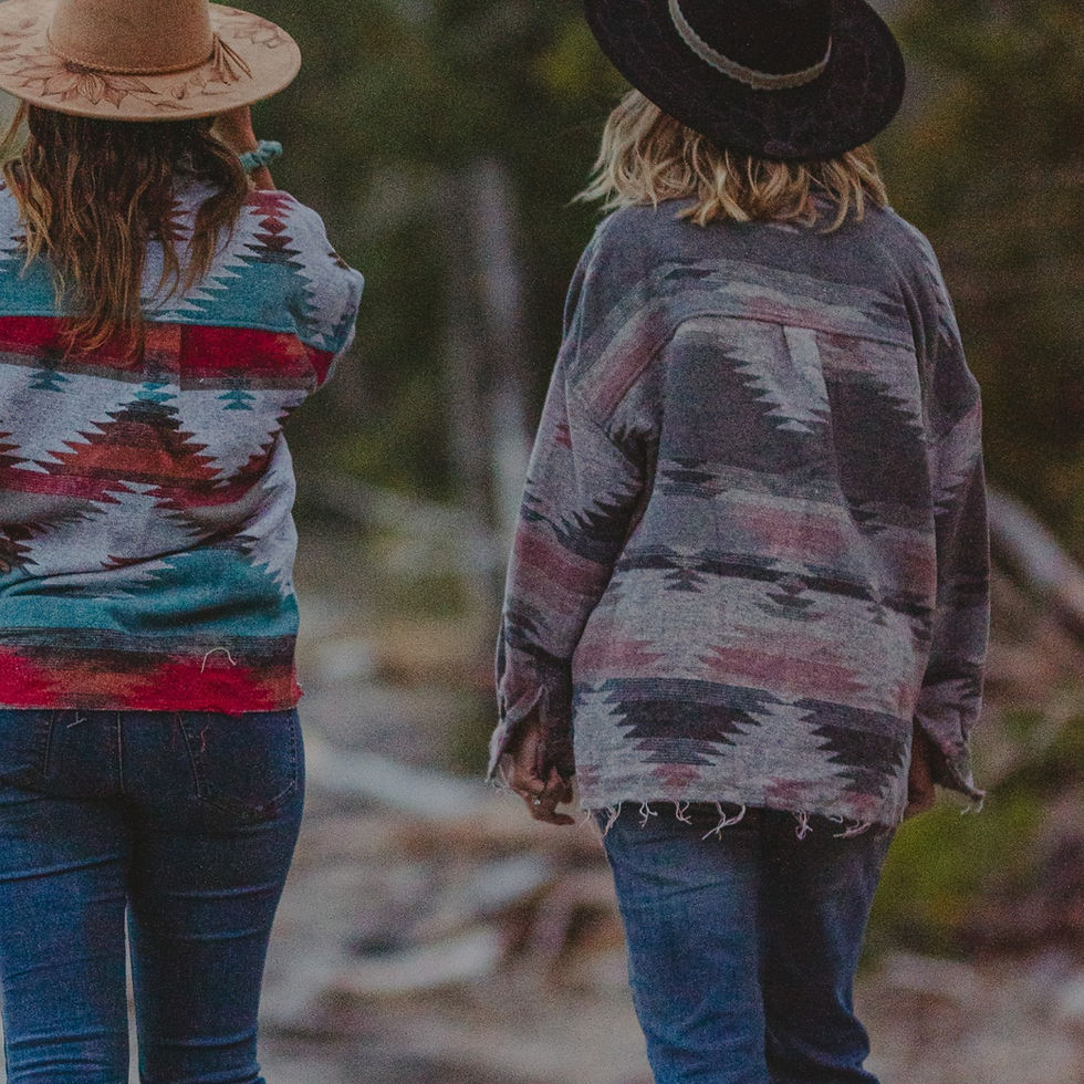 Thumbnail: Women's Aztec Shacket - Grey and Pink