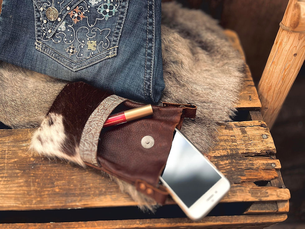 Thumbnail: Custom Leather Clip-On Cell Phone Bag