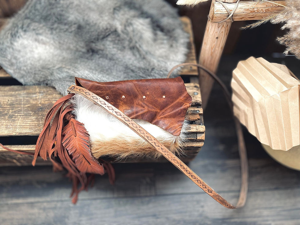 Thumbnail: Leather and Hair on Hide Western Tassel Handbag
