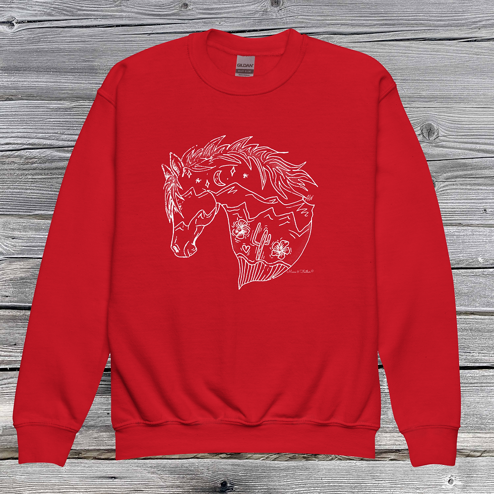 Thumbnail: Rustic Pony Sketch Youth Sweatshirt