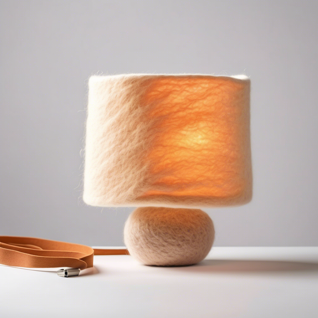 Lampe En Laine Cardée