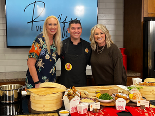 Culinaria CEO Suzanne Taranto-Etheredge, Wok Wey chef-owner Jaime Gonzalez, and SA Living host Shelly Miles strike a pose.