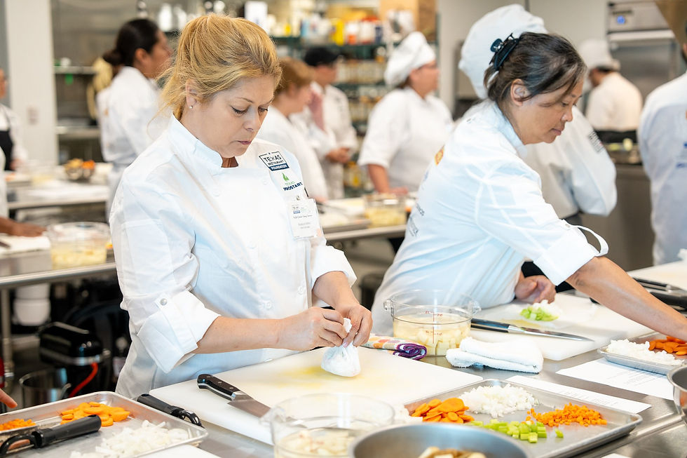 Students in a culinary degree program