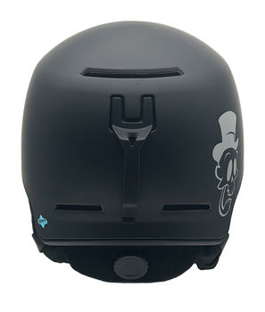 Ski and Snowboard Helmet, in matte black with grey graphics. 