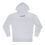 Thumbnail: white Mad Hatter wear winter hoodie with black skully logo graphic
