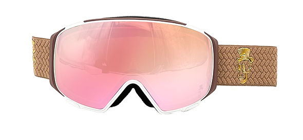 ROSE GOLD SNOW GOGGLES WITH knit strap