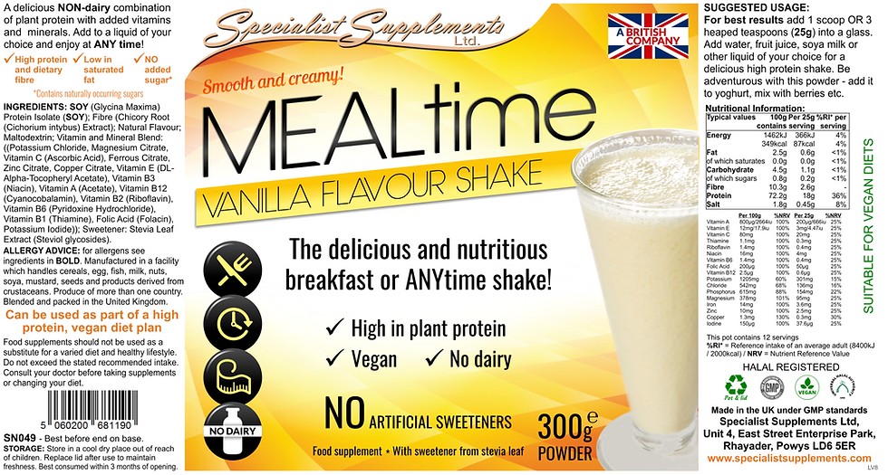 Thumbnail: MEALtime 300g powder: Chocolate flavour vegan meal shake