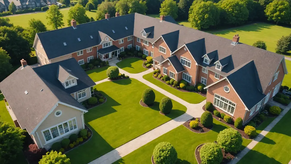 High angle view of a calm and inviting retirement home setting