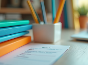 Colorful organizational tools for enhancing office productivity.