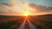 A serene landscape representing a journey towards creativity